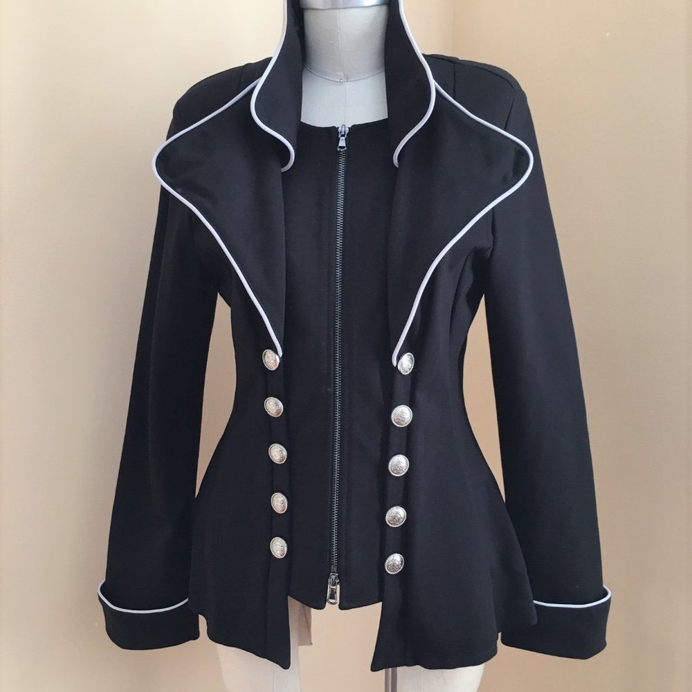 RARE JOSEPH RIBKOFF Military Style Jacket 8 DRAMA!